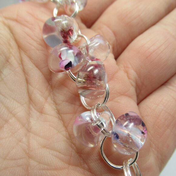 Glass drop linked bead bracelet - Picture 7 of 12